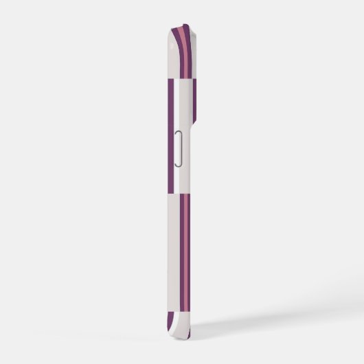 Modern Mauve and Plum Stripe iPhoneケース (右側面)