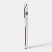 Modern Mauve and Plum Stripe iPhoneケース (左側面)