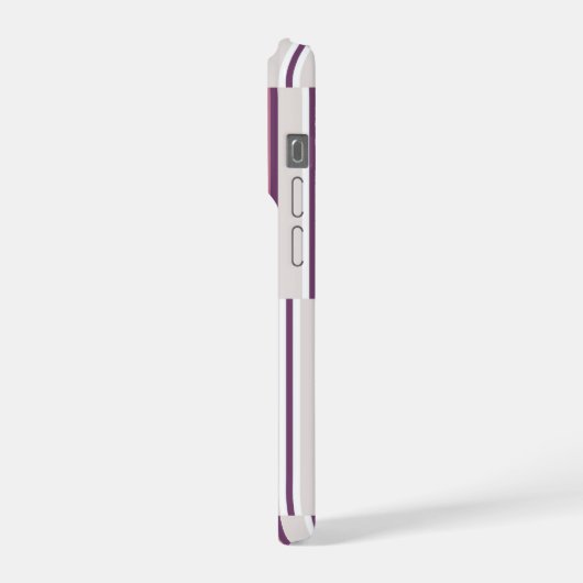 Modern Mauve and Plum Stripe iPhoneケース (左側面)