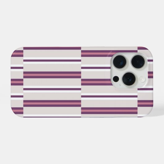 Modern Mauve and Plum Stripe iPhoneケース (裏面横)