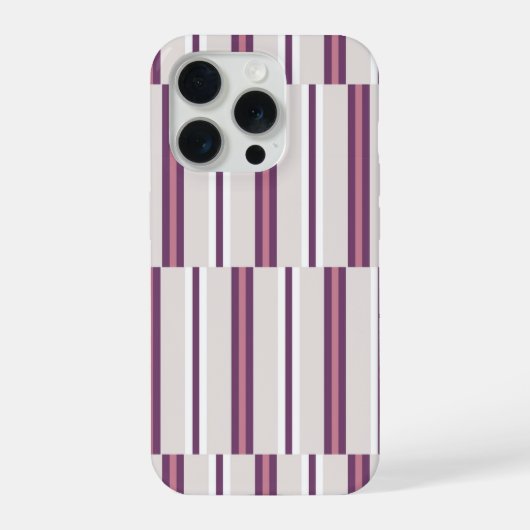 Modern Mauve and Plum Stripe iPhoneケース (裏面)