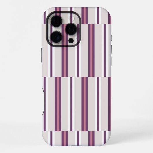 Modern Mauve and Plum Stripe iPhoneケース (裏面)