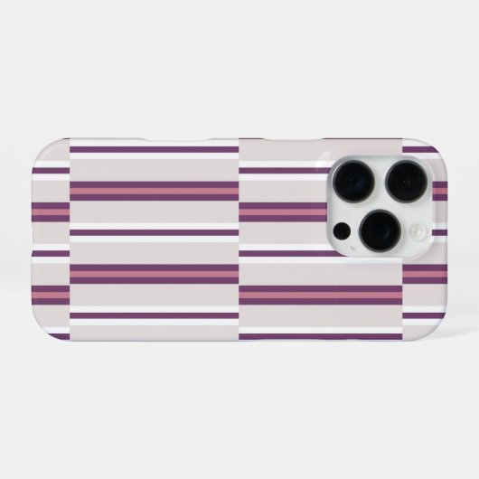 Modern Mauve and Plum Stripe iPhoneケース (裏面横)