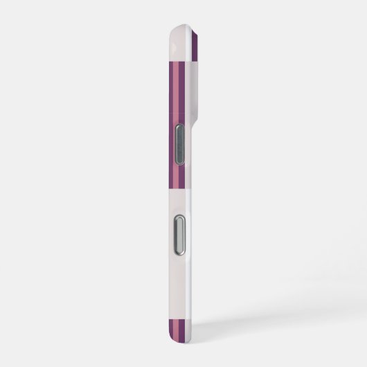 Modern Mauve and Plum Stripe iPhoneケース (右側面)
