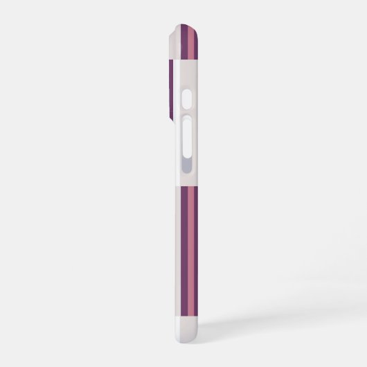Modern Mauve and Plum Stripe iPhoneケース (左側面)