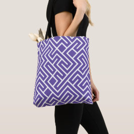 Modern Maze Fill Purple Pattern トートバッグ