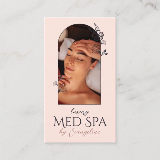 Modern Med Spa Wellness Floral Rose Arch Photo 名刺 (正面)