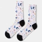 Modern Medical Doctor Nurse Pattern ソックス (左)