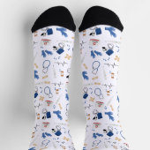 Modern Medical Doctor Nurse Pattern ソックス (上部)