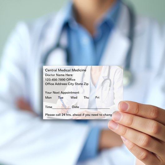 Modern Medical Office Patient Appointment Cards 予約カード