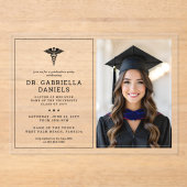 Modern Medical School Graduate Doctor Graduation アクリル招待状 (正面)