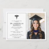 Modern Medical School Graduate Doctor Graduation 招待状 (正面)