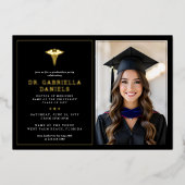 Modern Medical School Graduate Doctor Graduation 箔招待状 (正面)