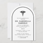 Modern Medical School Graduate Photo Graduation 招待状 (正面)