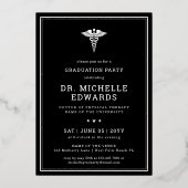 Modern Medical School Graduate Photo Graduation 箔招待状 (裏面)