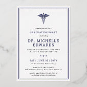 Modern Medical School Graduate Photo Graduation 箔招待状 (裏面)