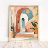 Modern Mediterranean Boho Arch Wall Art Print ポスター