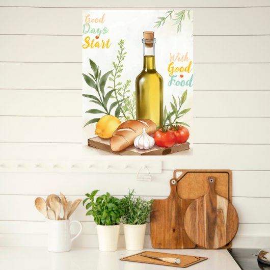 Modern Mediterranean Kitchen Poster ポスター