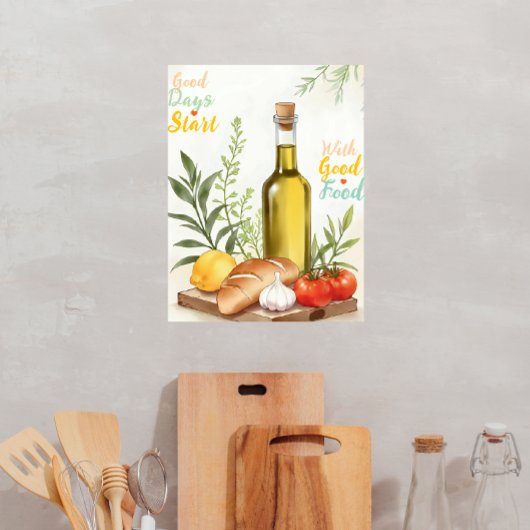 Modern Mediterranean Kitchen Poster ポスター