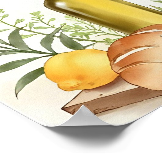 Modern Mediterranean Kitchen Poster ポスター (角)