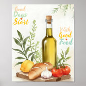 Modern Mediterranean Kitchen Poster ポスター (正面)