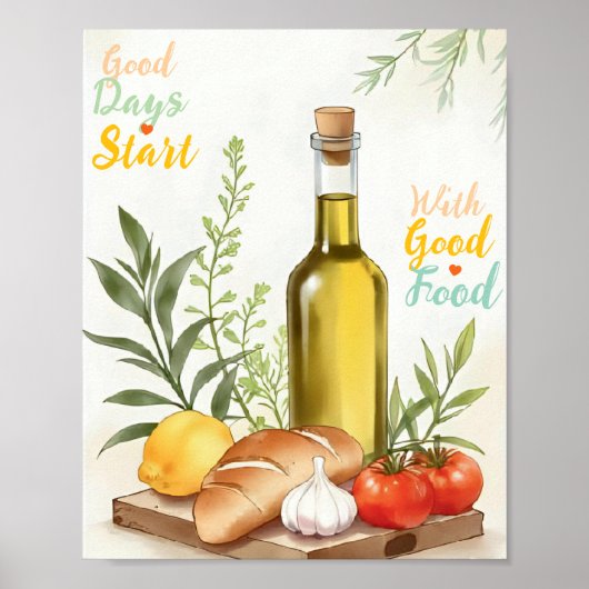 Modern Mediterranean Kitchen Poster ポスター (正面)