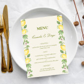 Modern Mediterranean Olive Lemon Elegant Wedding メニュー