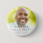 Modern Memorial Funeral Photo Keepsake 缶バッジ (正面)