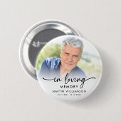 Modern Memorial In Loving Memory Photo Keepsake 缶バッジ (正面&裏面)