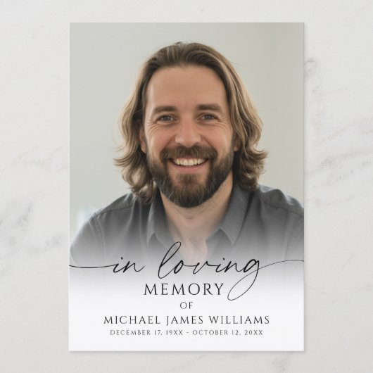 Modern Memorial In Loving Memory Photo Program プログラム (正面)