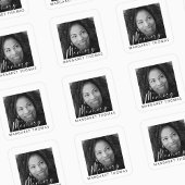 Modern Memorial Photo Funeral スクエアシール