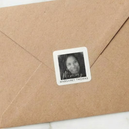 Modern Memorial Photo Funeral スクエアシール