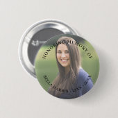 Modern Memorial Photo Tribute Keepsake Design 缶バッジ (正面&裏面)