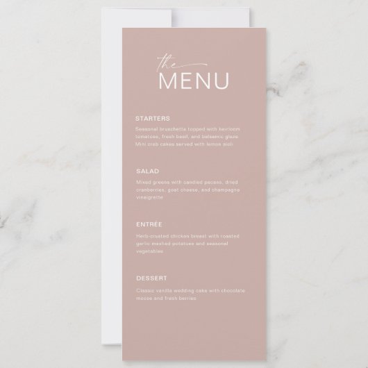 Modern Menu Card and Thank you Message 招待状 (裏面)