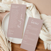 Modern Menu Card and Thank you Message 招待状
