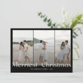 Modern Merriest Christmas Couples Photo シーズンカード (スタンド正面)