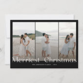 Modern Merriest Christmas Couples Photo シーズンカード (正面)