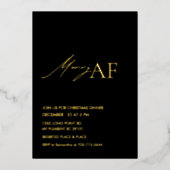 Modern Merry AF Christmas Party 箔招待状 (正面)