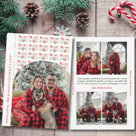 Modern Merry and Bright Arch Photo Christmas シーズンカード