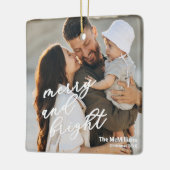 Modern Merry and Bright Minimalist Simple セラミックオーナメント (左)