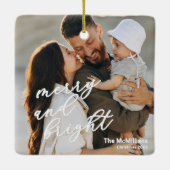 Modern Merry and Bright Minimalist Simple セラミックオーナメント (裏面)