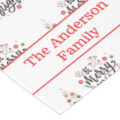 Modern Merry and Bright Pattern Christmas Name ショートテーブルランナー (コーナー)