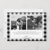 Modern Merry and Married Newlywed Plaid Christmas シーズンカード (裏面)