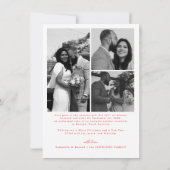 Modern Merry and Married Newlywed Script Christmas シーズンカード (裏面)