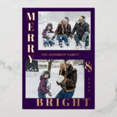 Modern Merry & Bright 2 Photo Rose Gold 箔シーズンカード (正面)