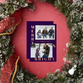 Modern Merry & Bright 2 Photo Rose Gold 箔シーズンカード