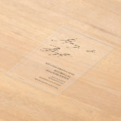 Modern Merry & Bright Christmas Modern アクリル招待状 (レイダウン)