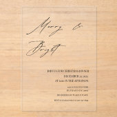 Modern Merry & Bright Christmas Modern アクリル招待状 (正面)