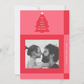 Modern Merry & Bright Christmas Tree One Photo シーズンカード (正面)