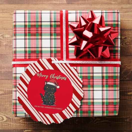 modern merry cat christmas tree kitten CatMAS patt オーナメントカード (インサイチュ (ギフト))